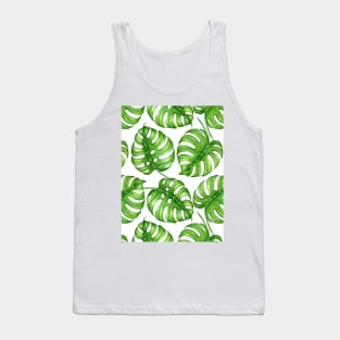 Monstera watercolor pattern Tank Top